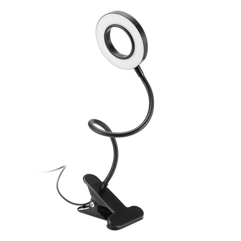 Adjustable LED Desk Lamp with Bendable Arm, 3 Color Modes & Brightness Control - Clip On Table Light for Home Office, Study, Makeup, Beauty Salon & Living Room (Black) - Perfect for Reading, Working & Task Lighting