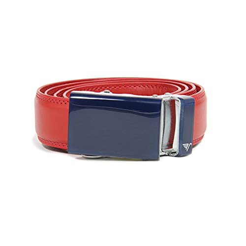 Blue Buckle & Red Leather