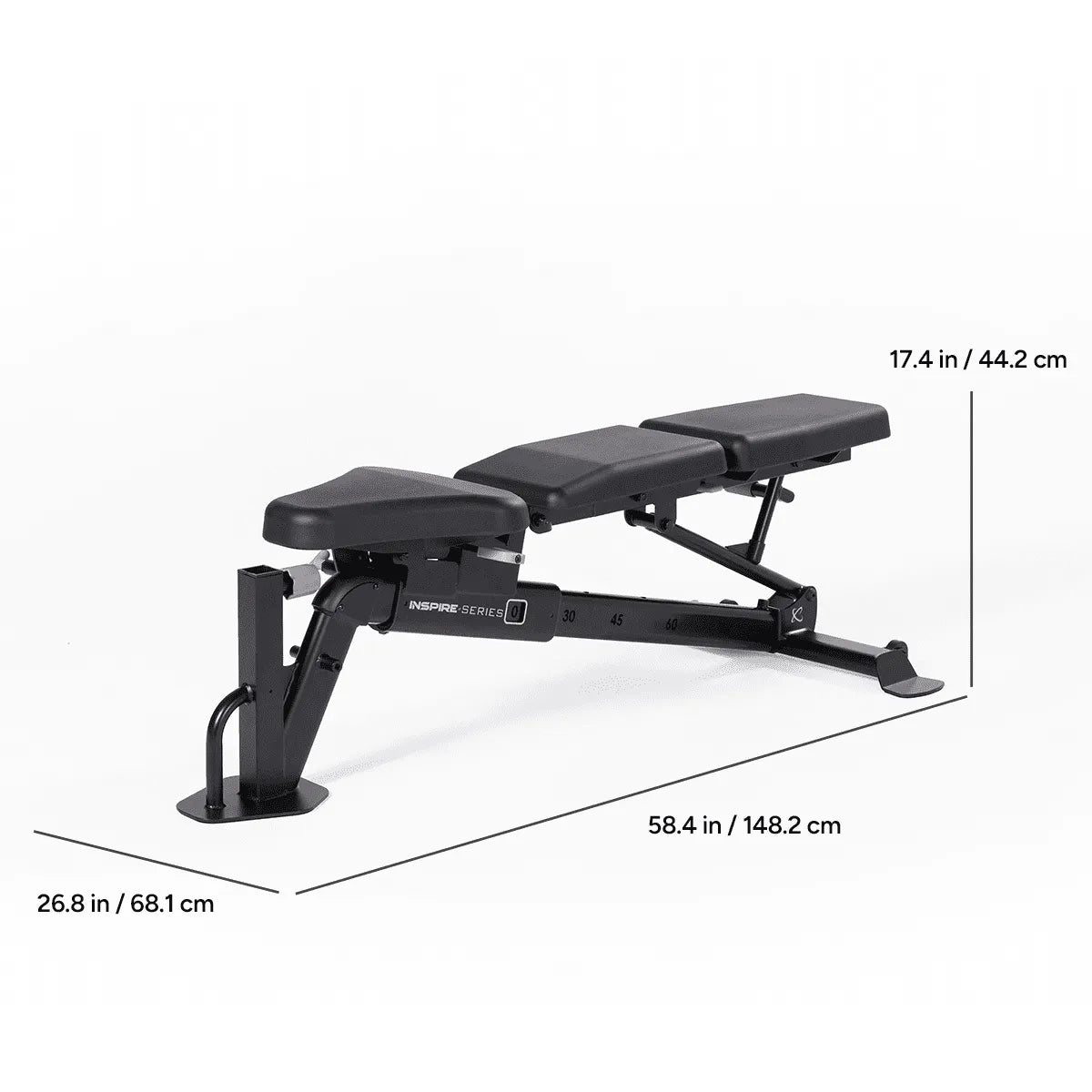 Inspire Series FID7 PRO Adjustable Weight Bench for Home Gym - 7-Position Incline Decline Workout Bench for Strength Training & Full-Body Exercises - Perfect for Dumbbell Press, Sit-Ups & More
