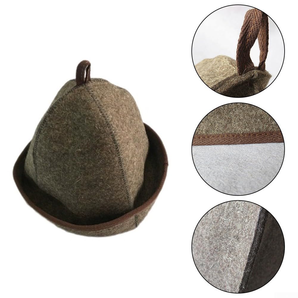 Premium Wool Felt Sauna Hats with Hanging Loop - Bath & Spa Accessories for Sauna, Steam Rooms & Relaxation - Protect Your Head from Heat & Sweat