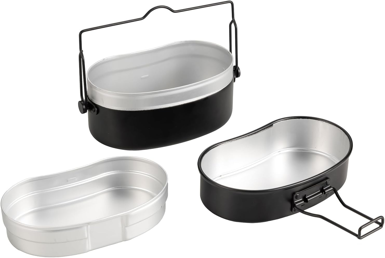**Portable Camping Cookware Set - 1.1L Lightweight Mess Kit for Outdoor Cooking, Hiking & Backpacking (Black) - Perfect for Camping Trips & Picnics**
