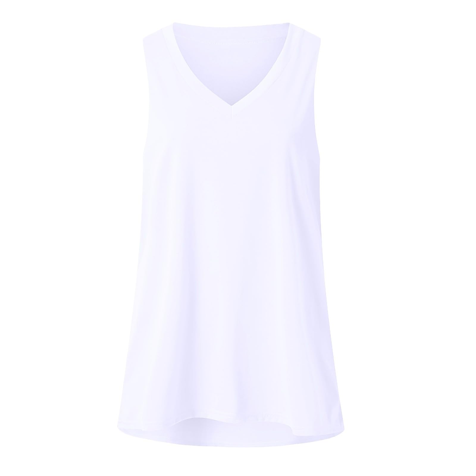 Women's Cotton V-Neck Tank Tops - Summer Sleeveless Blouse for Casual Wear