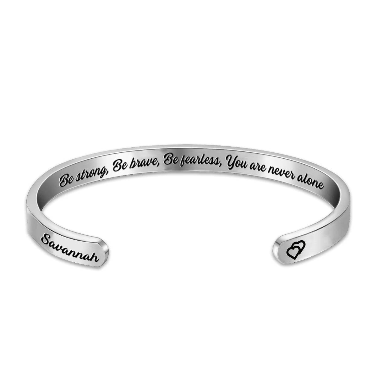 Custom Engraved Name Bracelets for Women - Personalized Inspirational Cuff with 'Be Strong, Be Brave, Be Fearless' Message | Unique Gift for Birthday, Anniversary, Mother's Day & Everyday Encouragement