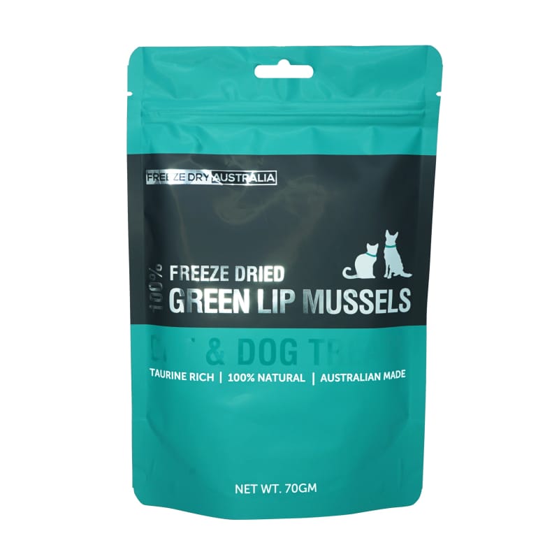 Premium Freeze-Dried Green Lipped Mussels from Australia - Natural Cat & Dog Treats, 70g - Supports Joint Health & Mobility for Pets - Perfect for Training Rewards & Daily Supplements