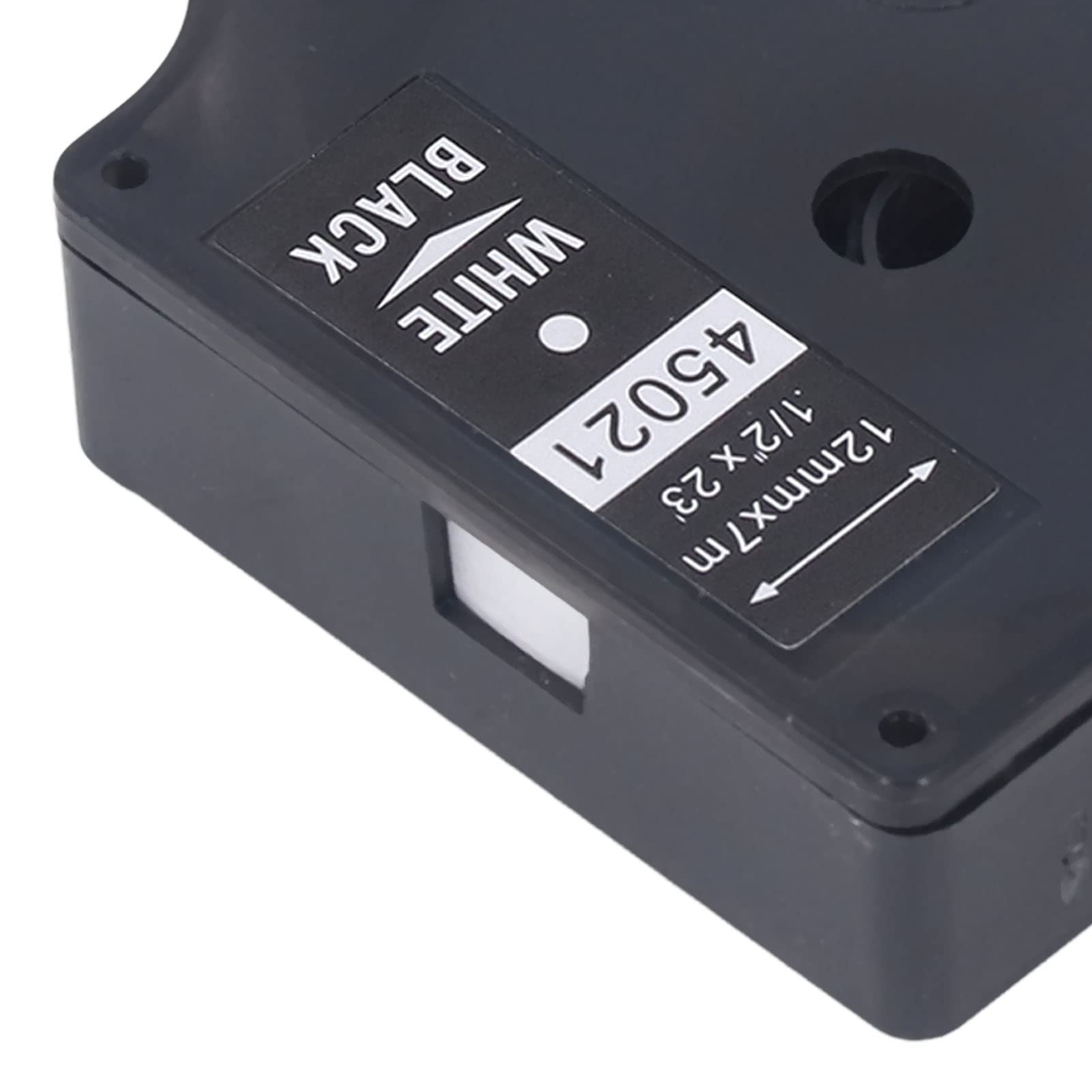 Waterproof Label Printer Tape - 12mm White on Black, 23ft Long for LM210D Label Maker - Ideal for Office, Shipping, and Organizing Supplies