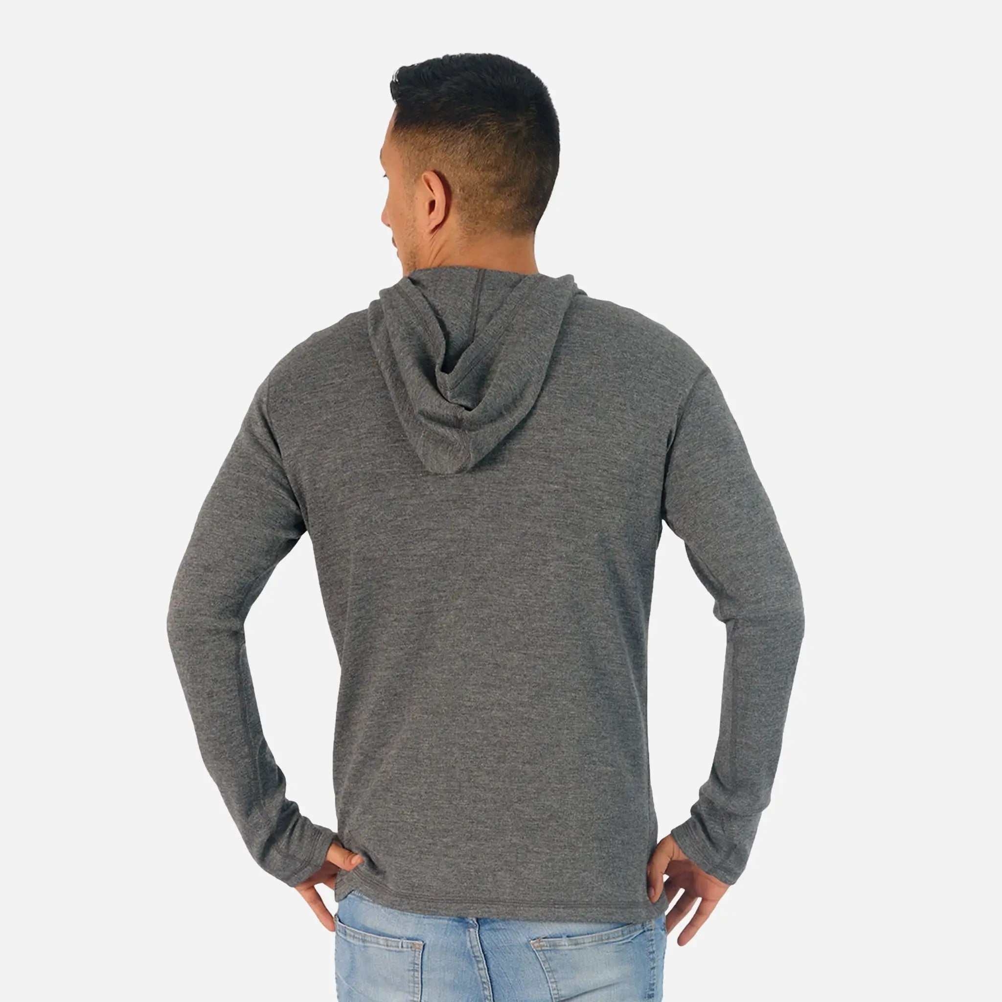 Men's Alpaca Wool Pullover Hoodie - 300 Lightweight Winter Sweater for Outdoor Activities & Casual Wear
