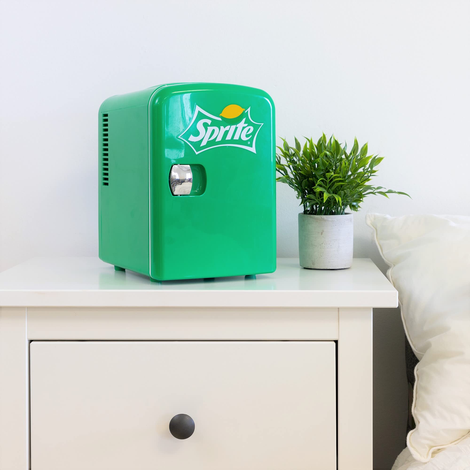 Koolatron Sprite Mini Fridge 4L - Portable Thermoelectric Cooler with Iconic Sprite Logo - Dual Power 110V AC/12V DC - Compact Green Refrigerator for Skincare, Snacks & Drinks - Perfect for Home, Office, Car & Dorm Use