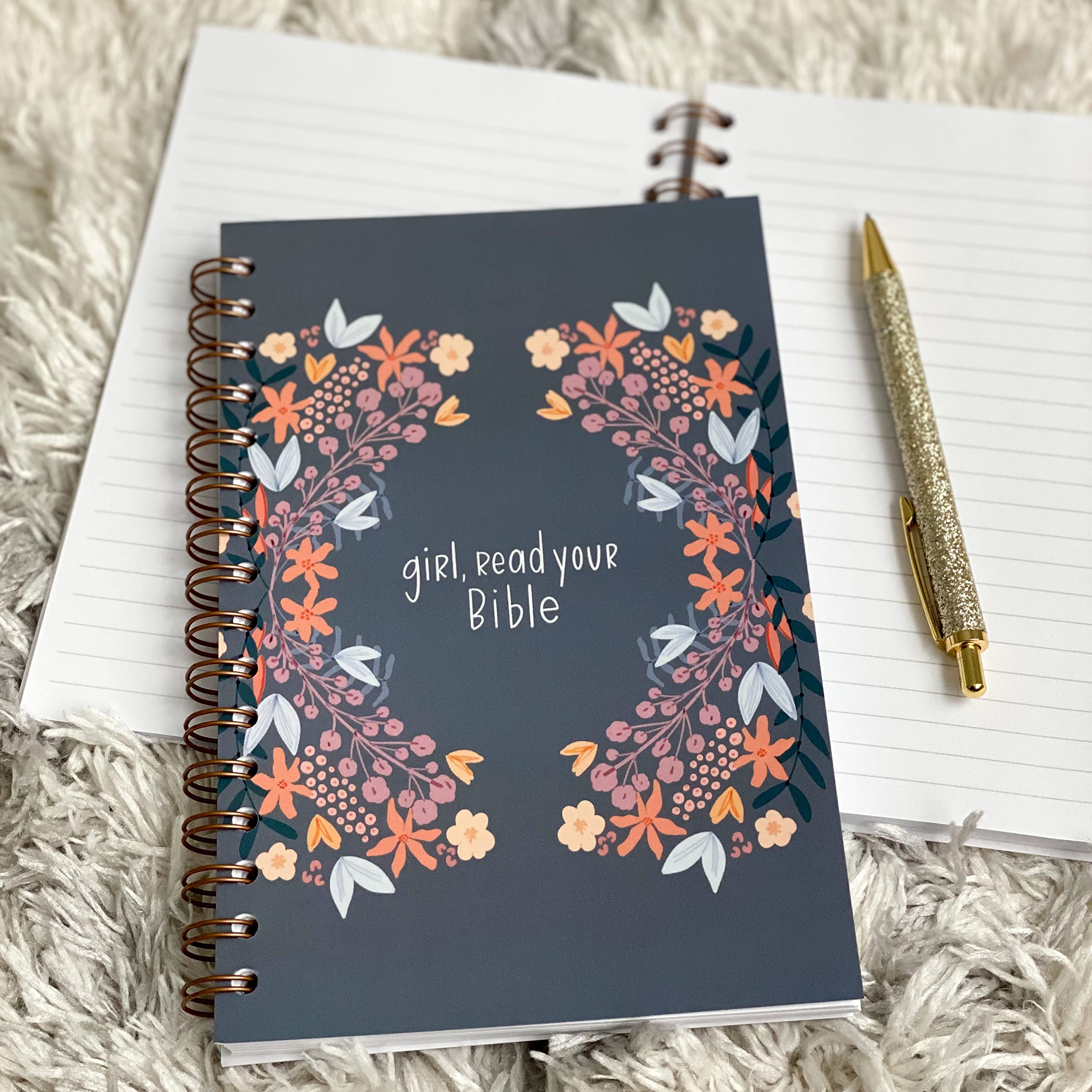 Prayer Journal by Swaygirls - Christian Spiral Notebook for Bible Study & Faith Journaling | Lined Softcover Wirebound Notebook | Perfect for Daily Devotionals, Scripture Writing & Bible Reading (Girl Read Your Bible)