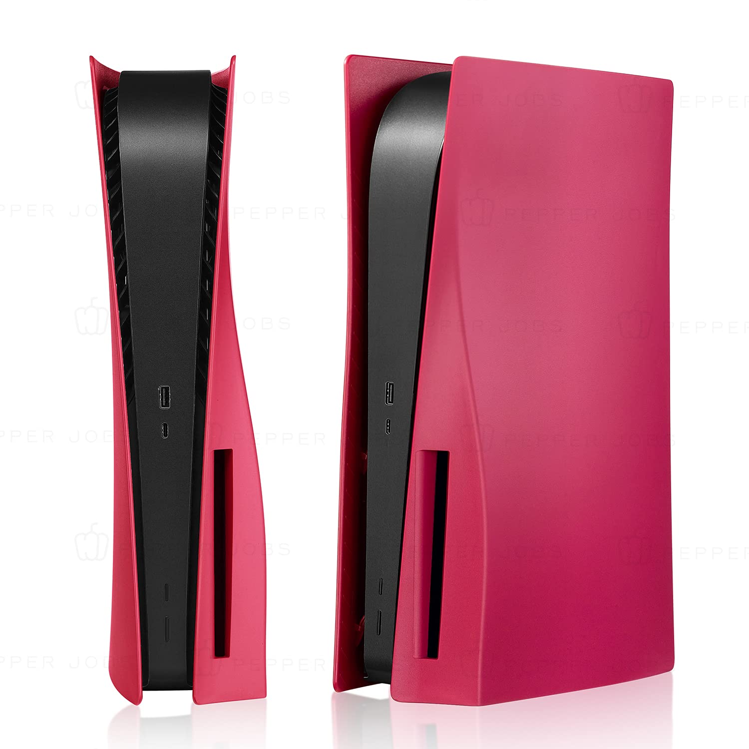 Premium Shockproof PS5 Console Cover - Hard ABS Anti-Scratch Dustproof Protective Case Replacement Shell for PlayStation 5 Disc Edition (Pink) - Perfect for Gaming Setups & Display Protection