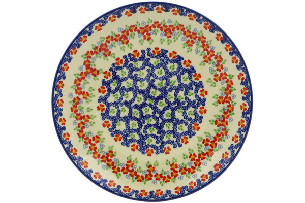 10-Piece Red Chain Design Dinner Plate Set - Elegant & Durable Ceramic Plates for Dining, Parties & Home Decor