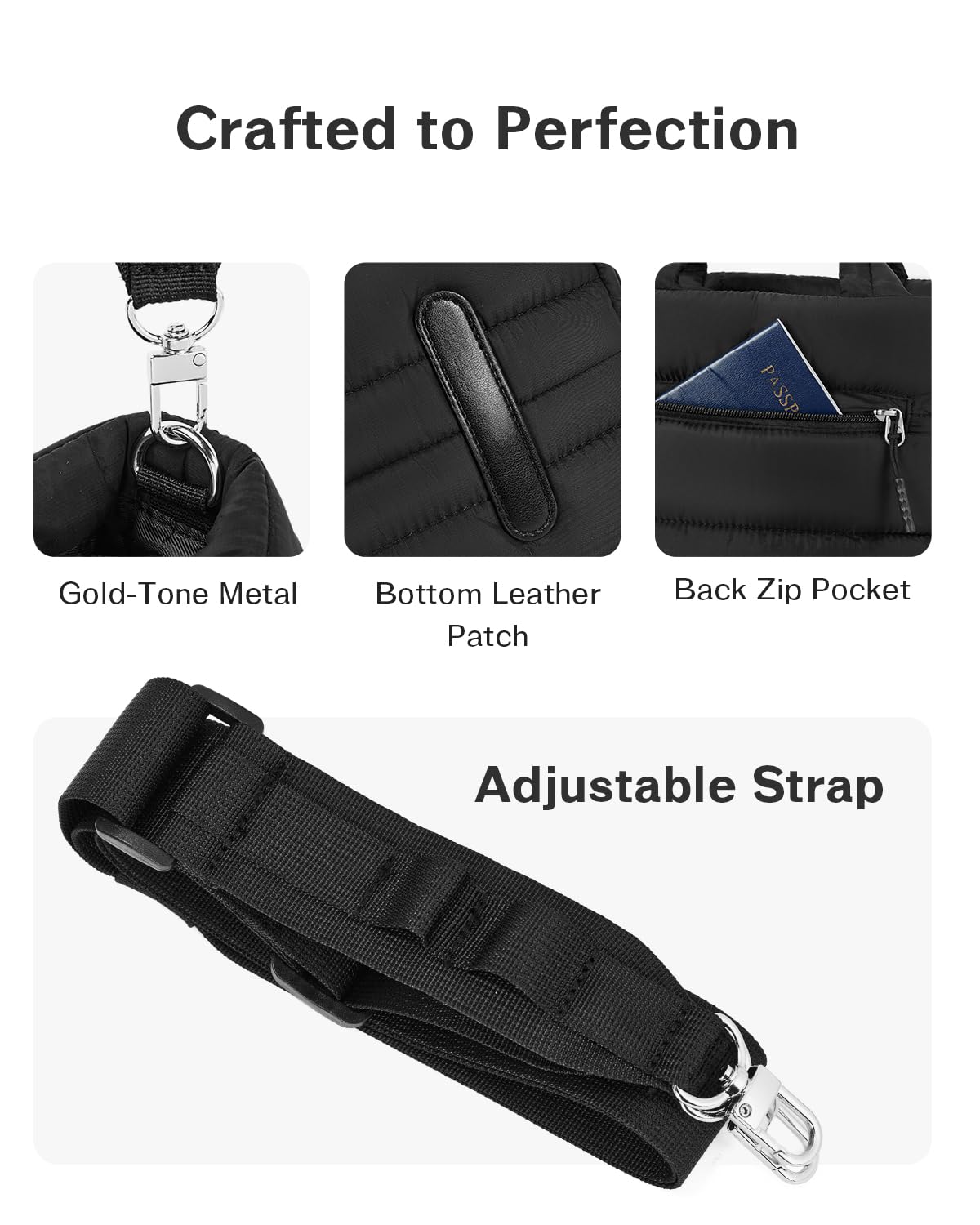 CHOLISS Quilted Puffer Tote Bag for Women - Nylon Crossbody Handbag for Travel & Daily Use