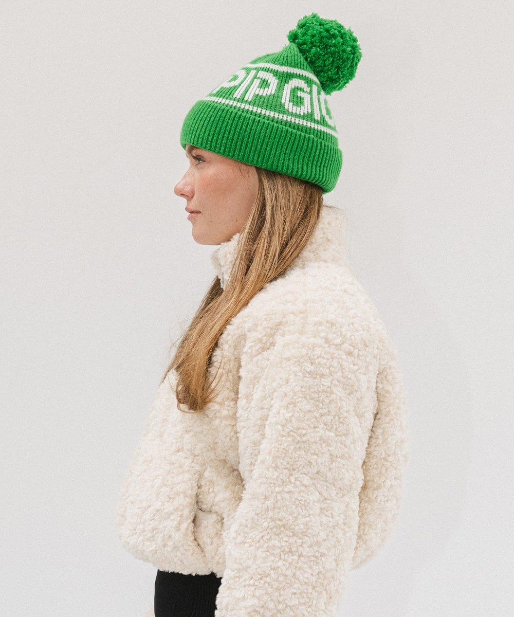 Jane Retro Pom Beanie - Soft Winter Knit Hat with Faux Fur Pom for Women & Girls - Perfect for Skiing, Snowboarding & Cold Weather Fashion