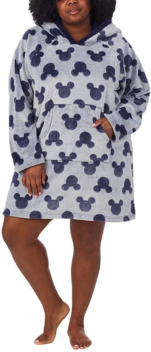 Disney Women's Mickey Mouse Fleece Lounge Hoodie - Cozy Pullover Sweatshirt for Casual Wear, Home Relaxing & Outfits
