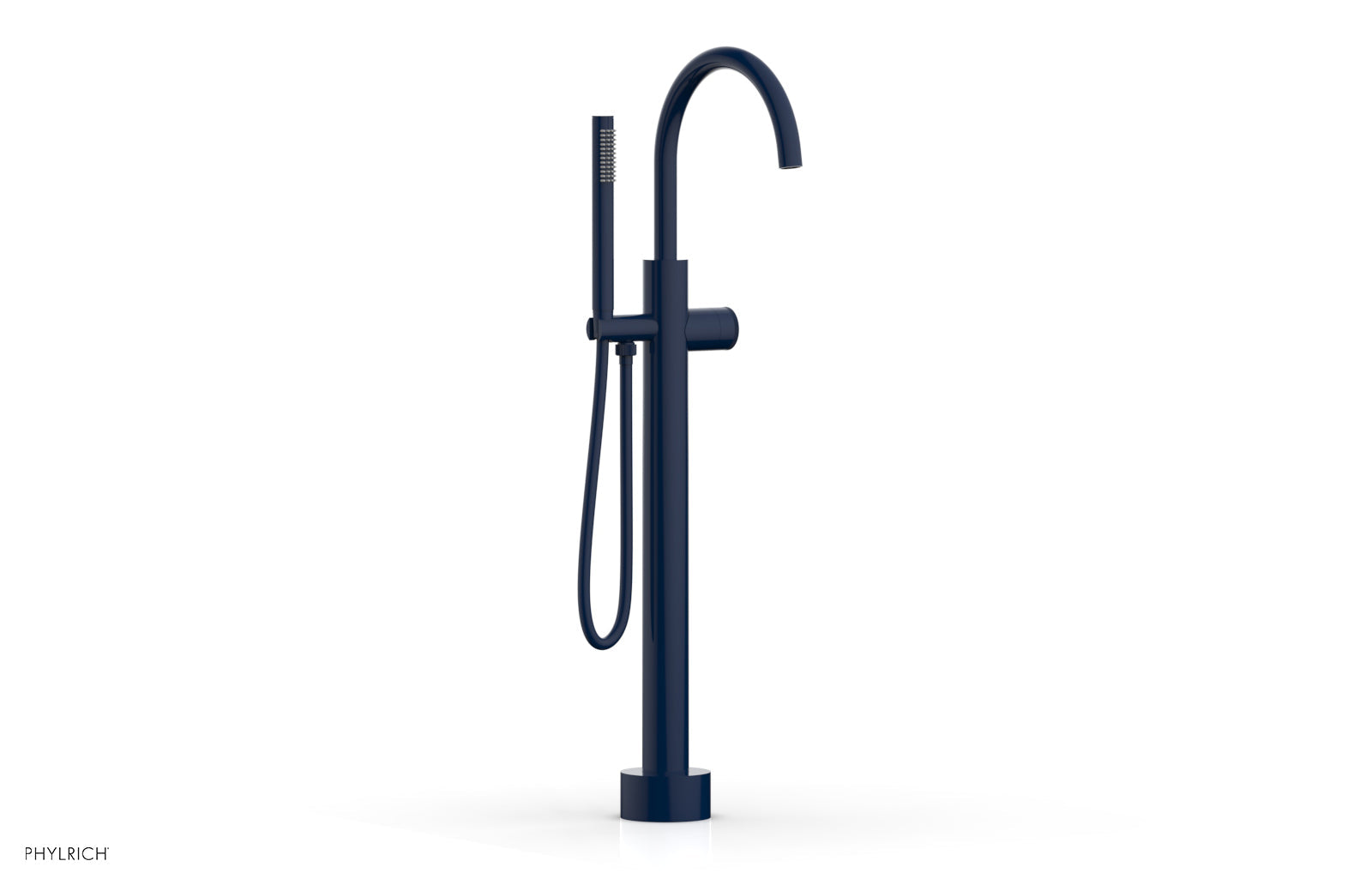 BASIC II Low Floor Mount Tub Filler with Knurled Handle and Hand Shower - Model 230 44 03 - Perfect for Modern Bathrooms and Spa-Like Showers
