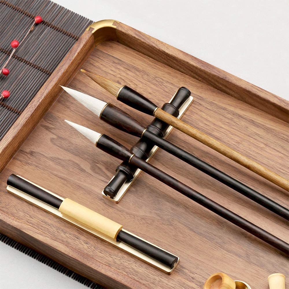 Premium Chinese Calligraphy Brush Set - Tan Wood Calligraphy Pens for Beginners & Artists | Traditional Ink Painting, Hand Lettering, Wedding Invitations & Home Decor