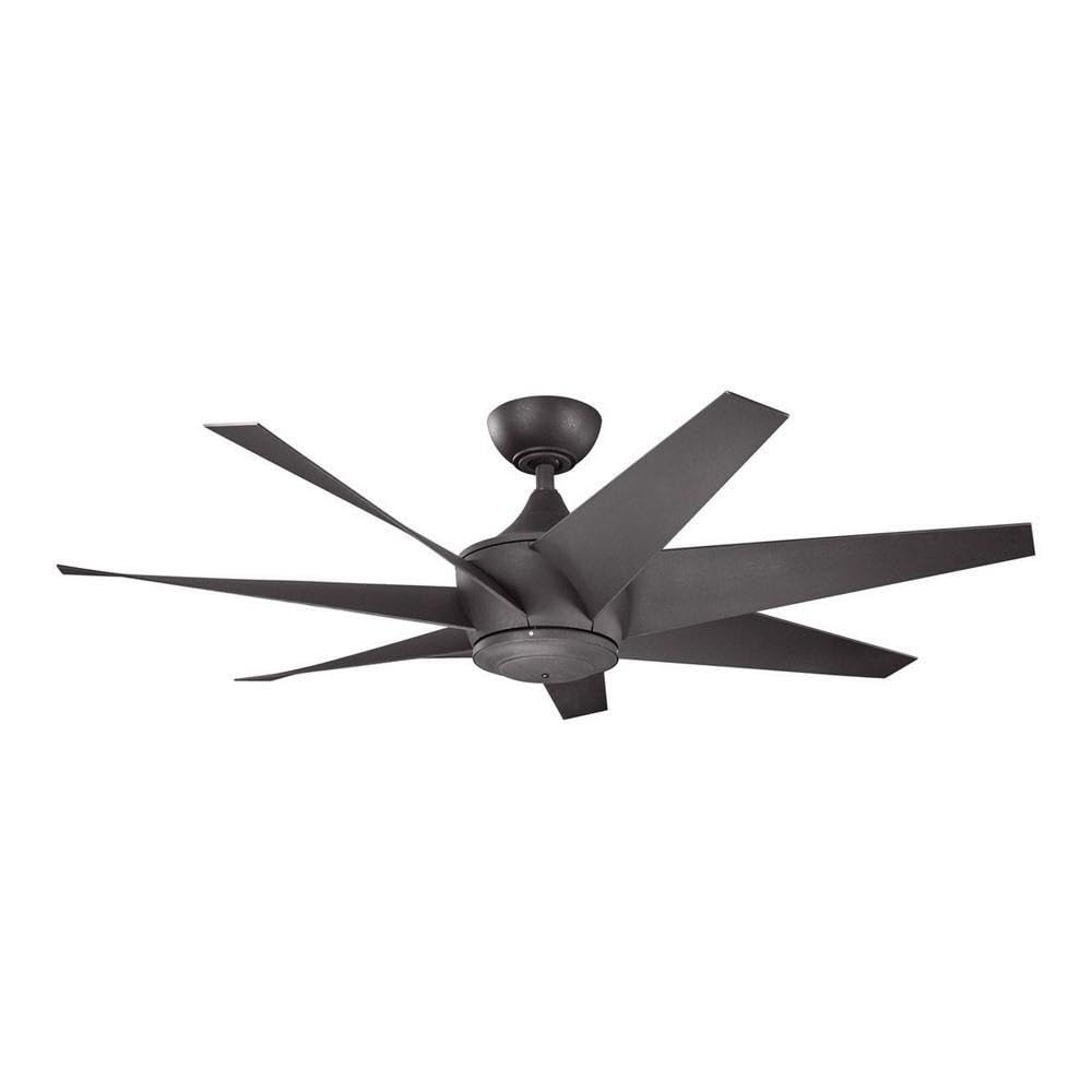 54-Inch Contemporary Black Ceiling Fan with Distressed Finish - 20.25