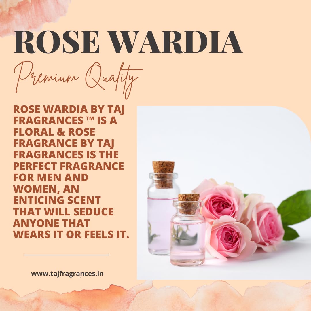 Taj Fragrances Set of 4 Premium Attars (3ML Each) - Rose Bomb, Musk Rose, Rose Vanilla & Rose Wardia | Long-Lasting Perfume Oils for Daily Wear, Special Occasions & Gift Giving