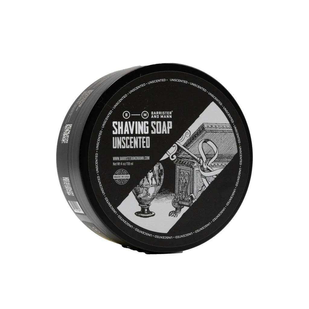 Barrister and Mann Vegan Unscented Shaving Soap for Men - Sensitive Skin Shave Cream with Natural Ingredients - Perfect for Daily Shaving Routine & Travel Grooming Kit