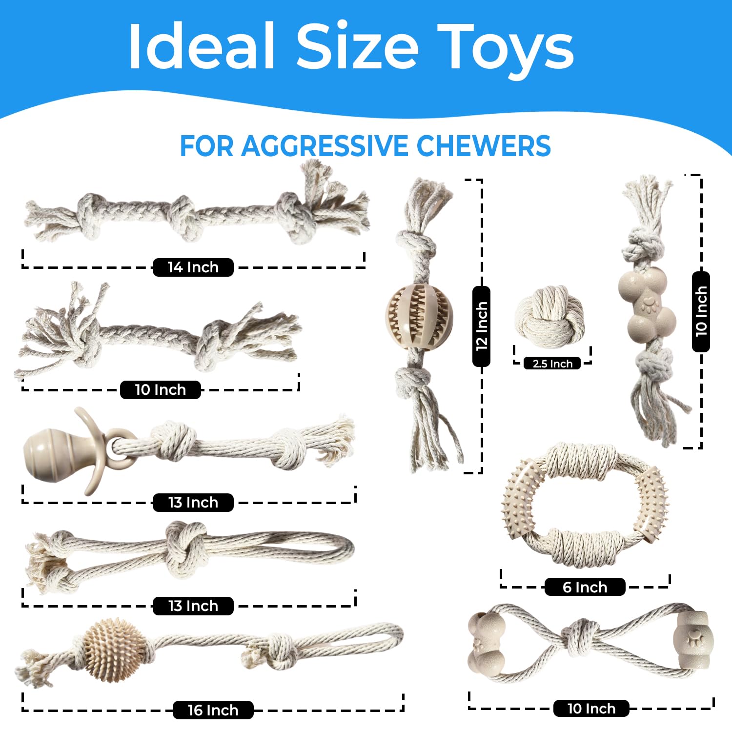 **Sturdy Small Dog Rope Toys - 14-Pack Non-Toxic Cotton Chew Toys for Puppies & Medium Dogs - Interactive Teething & Anxiety Relief - Durable for Indoor & Outdoor Play**
