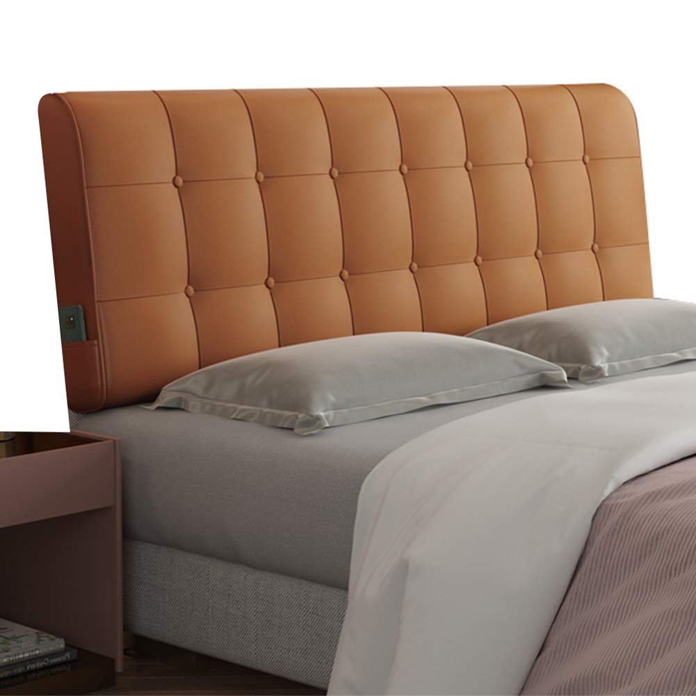 Ergonomic Lumbar Support Cushion for Headboard - Pain Relief Bed Backrest Pillow with Elastic Fabric (150cm x 60cm, Orange) | Perfect for Bedroom, Office Chair & Car Seat Comfort
