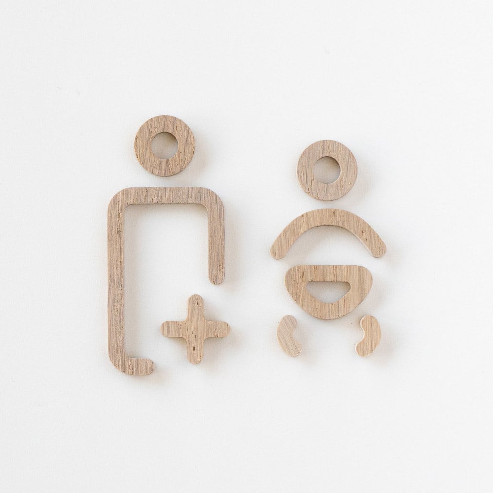 MOHEIM Baby & Parent Room Sign - Elegant White Oak Wooden Door Hanger for Nursery, Kids Room, or Family Home Decor