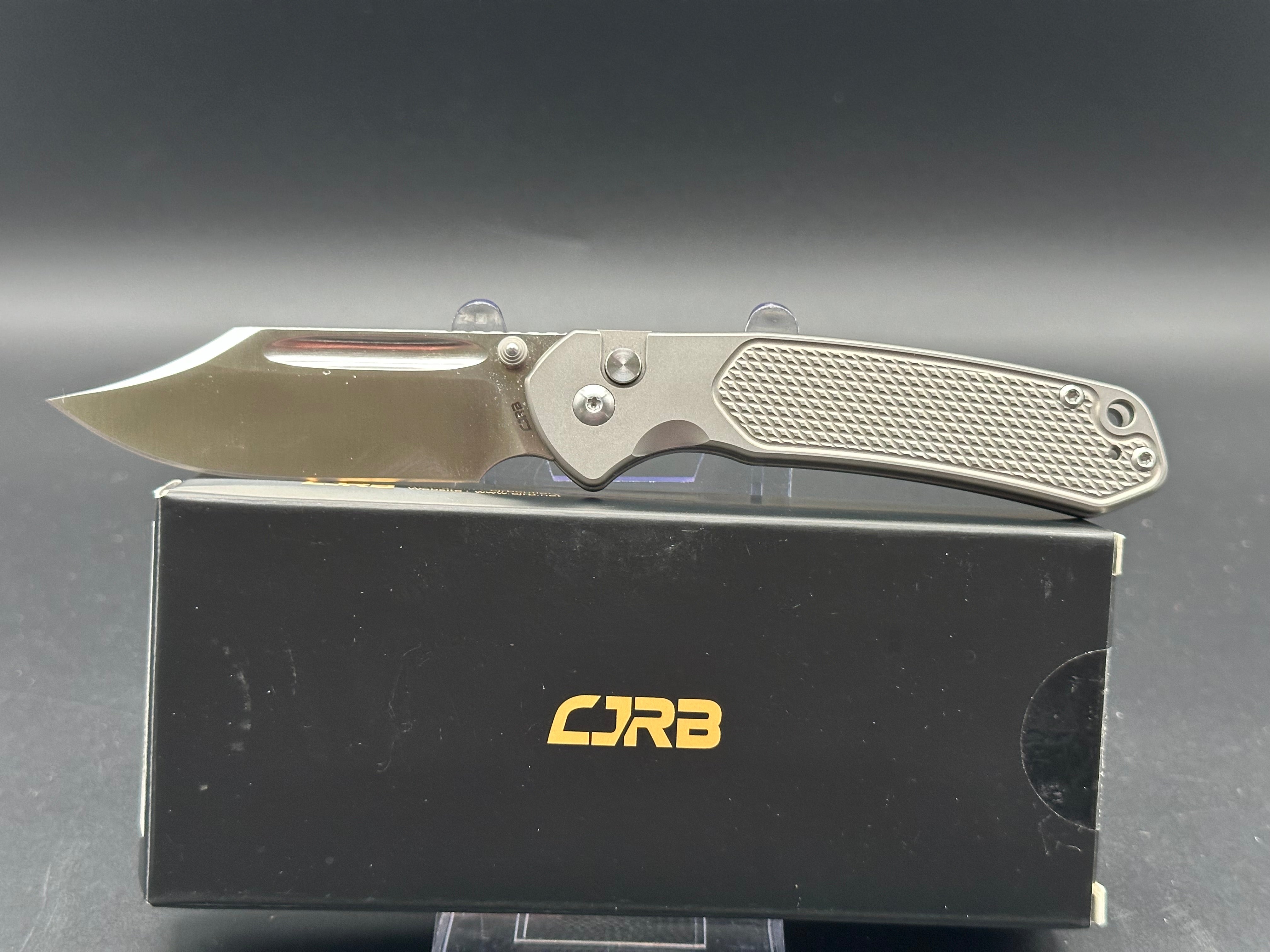 CJRB Pyrite Titanium S90V Folding Knife - Premium EDC Pocket Knife for Outdoor, Camping, Hiking & Everyday Carry