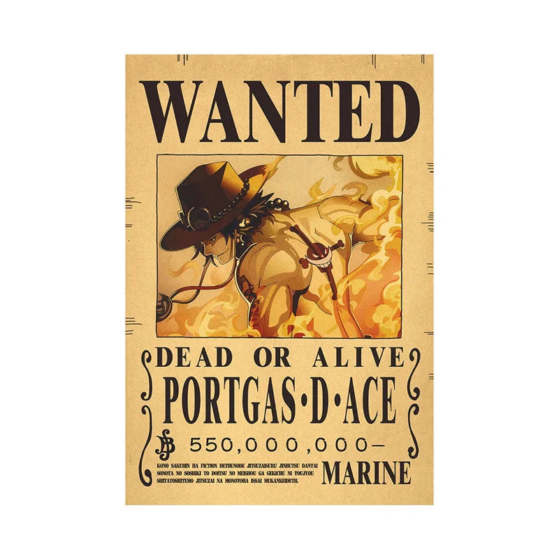 One Piece Bounty Wanted Sticker Posters - Anime Wall Decor for Bedroom, Office & Game Room - Perfect for Fans & Collectors