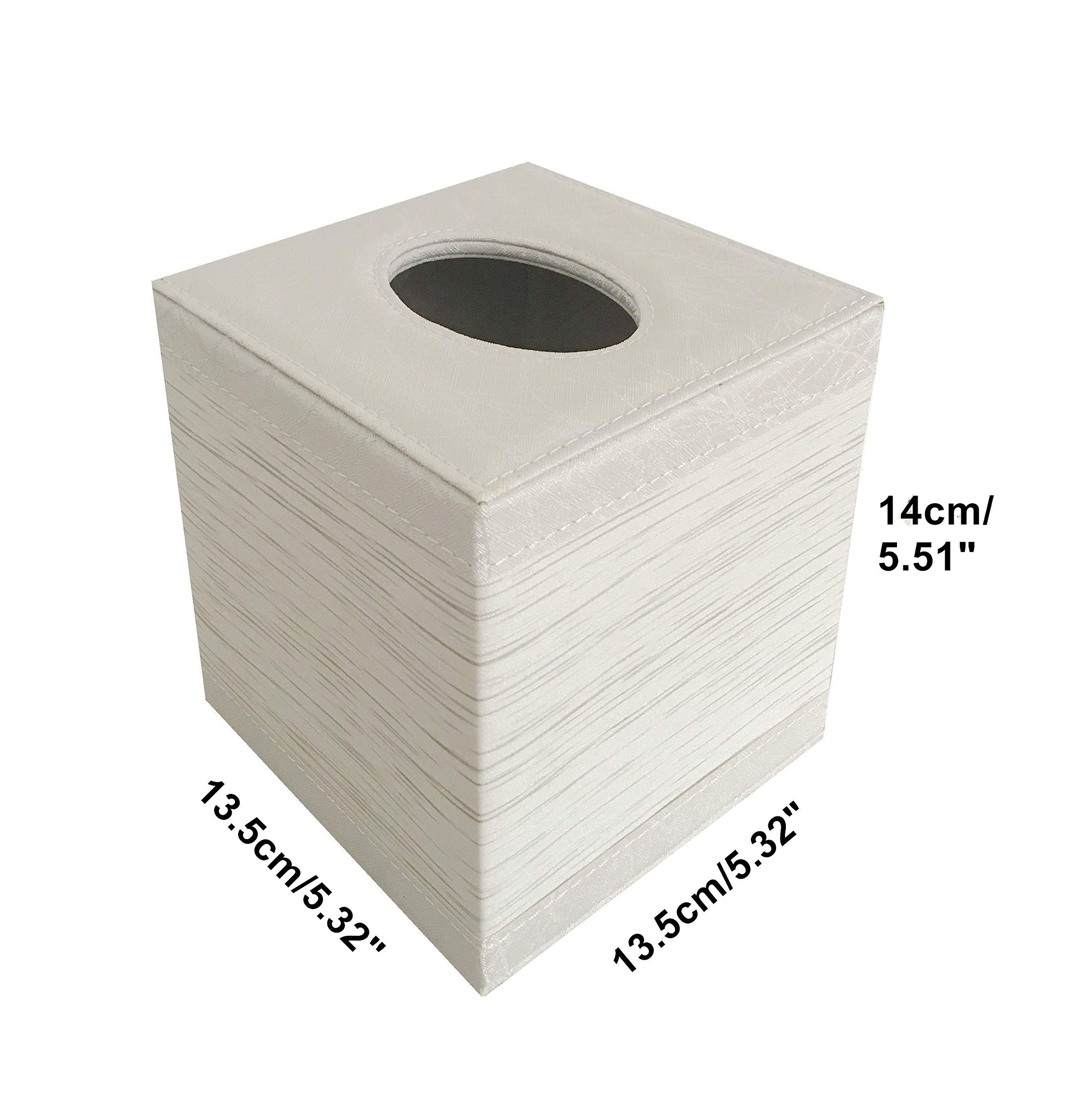 Premium PU Leather Square Tissue Box Cover - Black Home Decor for Living Room, Bedroom & Office | Stylish & Durable Tissue Holder
