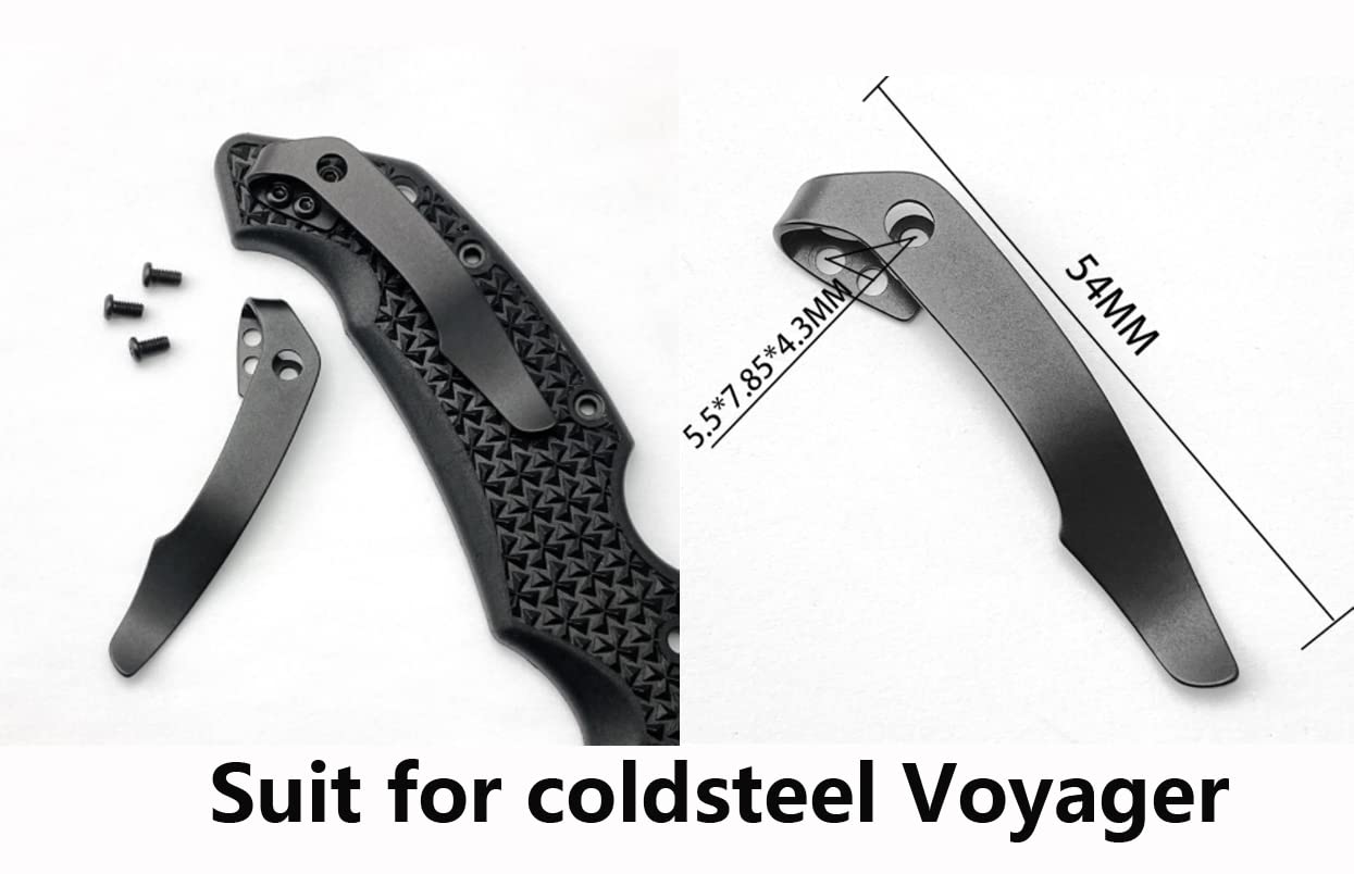 2-Pack EDC Deep Carry Pocket Clip for Voyager Knife - Folding Knife Screw Clips with 6 Screws - Perfect for Knife Makers & DIY Enthusiasts - Ideal for Everyday Carry, Outdoor Adventures, and Tactical Use