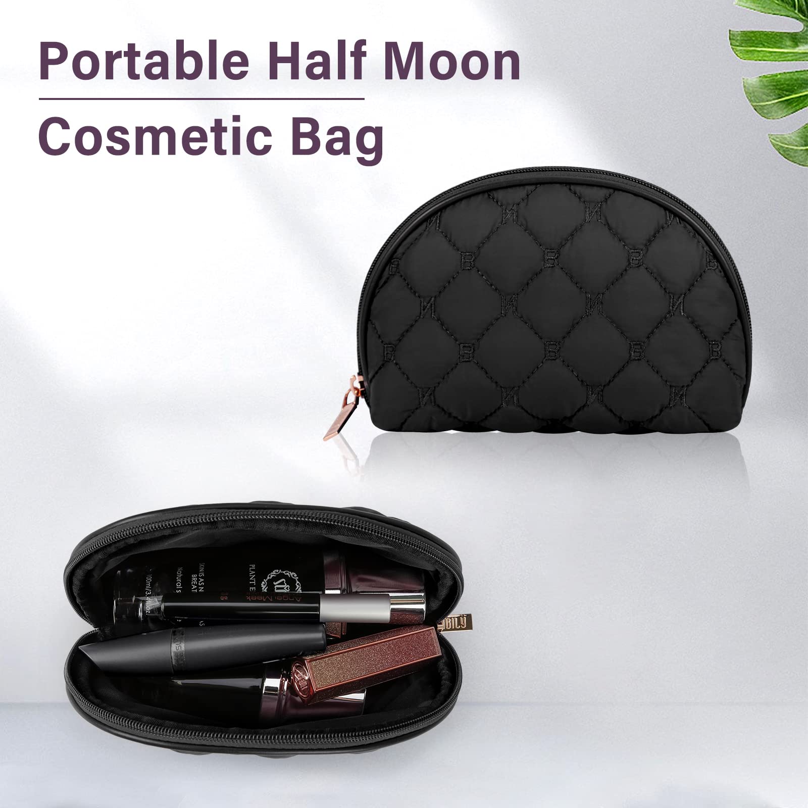 NUBILY Large Waterproof Makeup Bag for Women - Double Layer Cosmetic Organizer, Portable Toiletry Bag, Travel Vanity Case (Black) - Perfect for Travel, Gym, and Daily Makeup Storage
