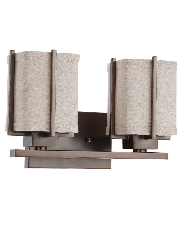Nuvo Lighting 60 4062 Logan Collection 2-Light Bathroom Vanity Fixture - Energy Star Certified GU24 Fluorescent Wall Sconce in Hazel Bronze Finish for Modern Bathroom & Powder Room Lighting