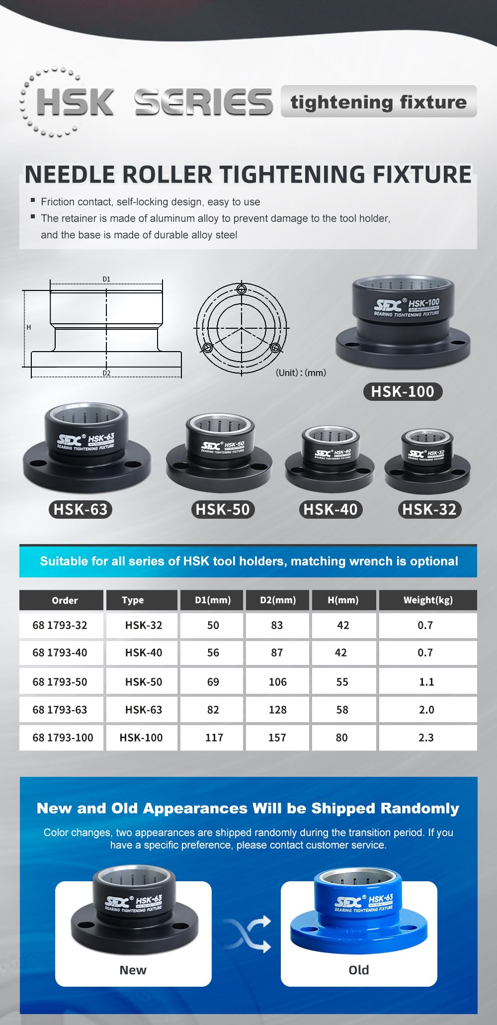 HSK40 Tool Holder with Roller Bearing - High Precision Tightening Fixture for CNC Machines | Ideal for Milling, Drilling & Lathe Operations