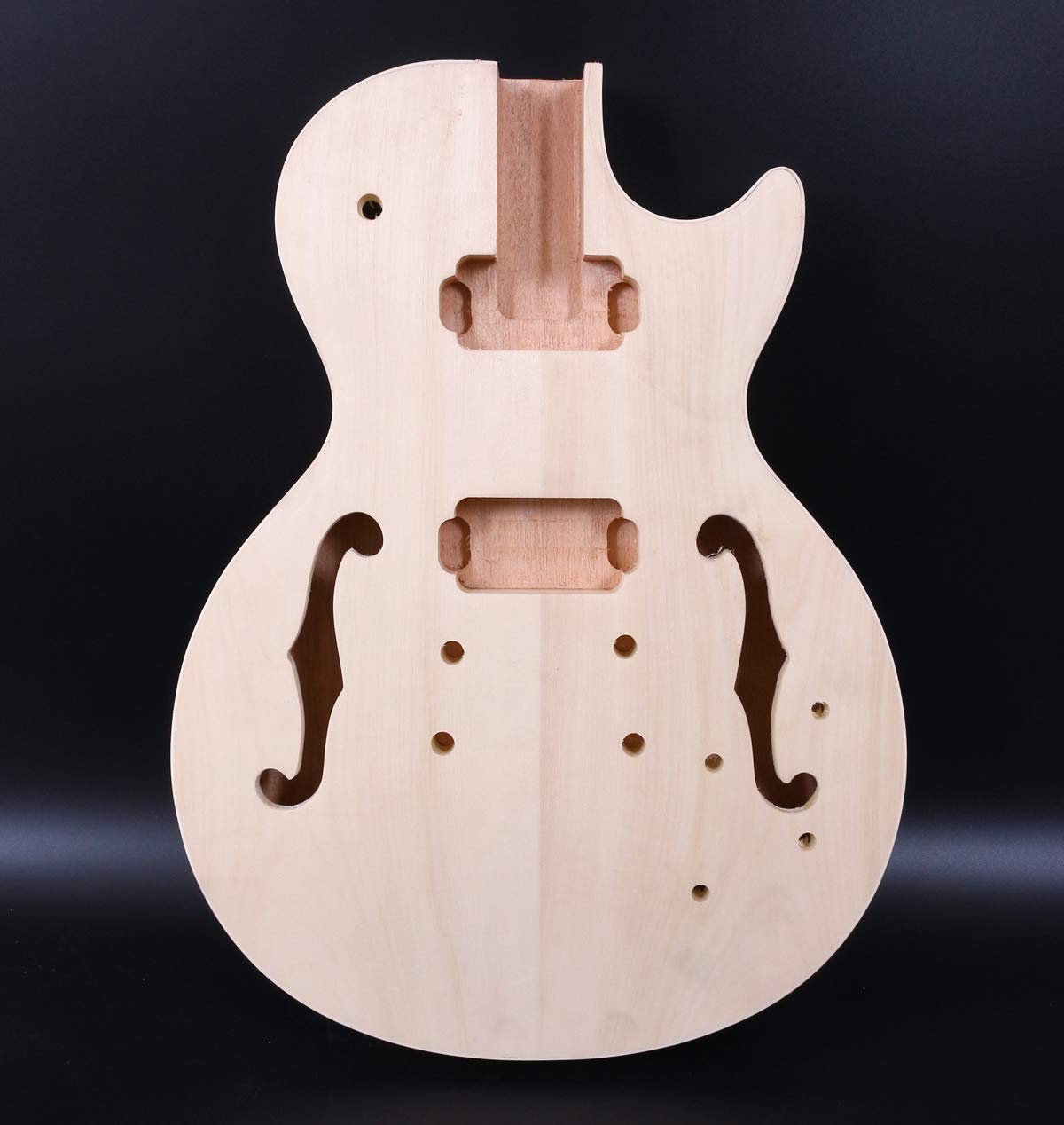 Yinfente Semi-Hollow Electric Guitar Body Replacement Set - Mahogany & Maple Wood DIY Guitar Project for Custom Builds - Perfect for Home Studio Recording & Live Performances
