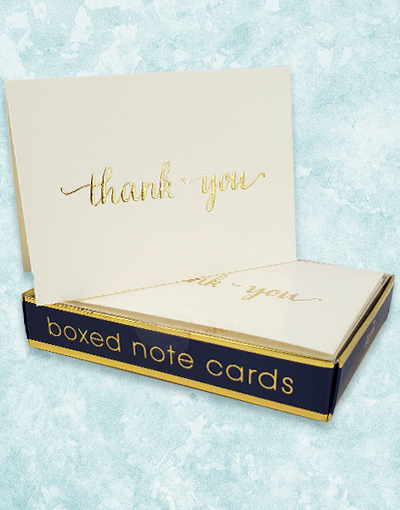 Golden Thank You Embossed Note Cards - Elegant Stationery for Weddings, Graduations & Appreciation Gifts - Premium Quality Thank You Cards with Foil Accents