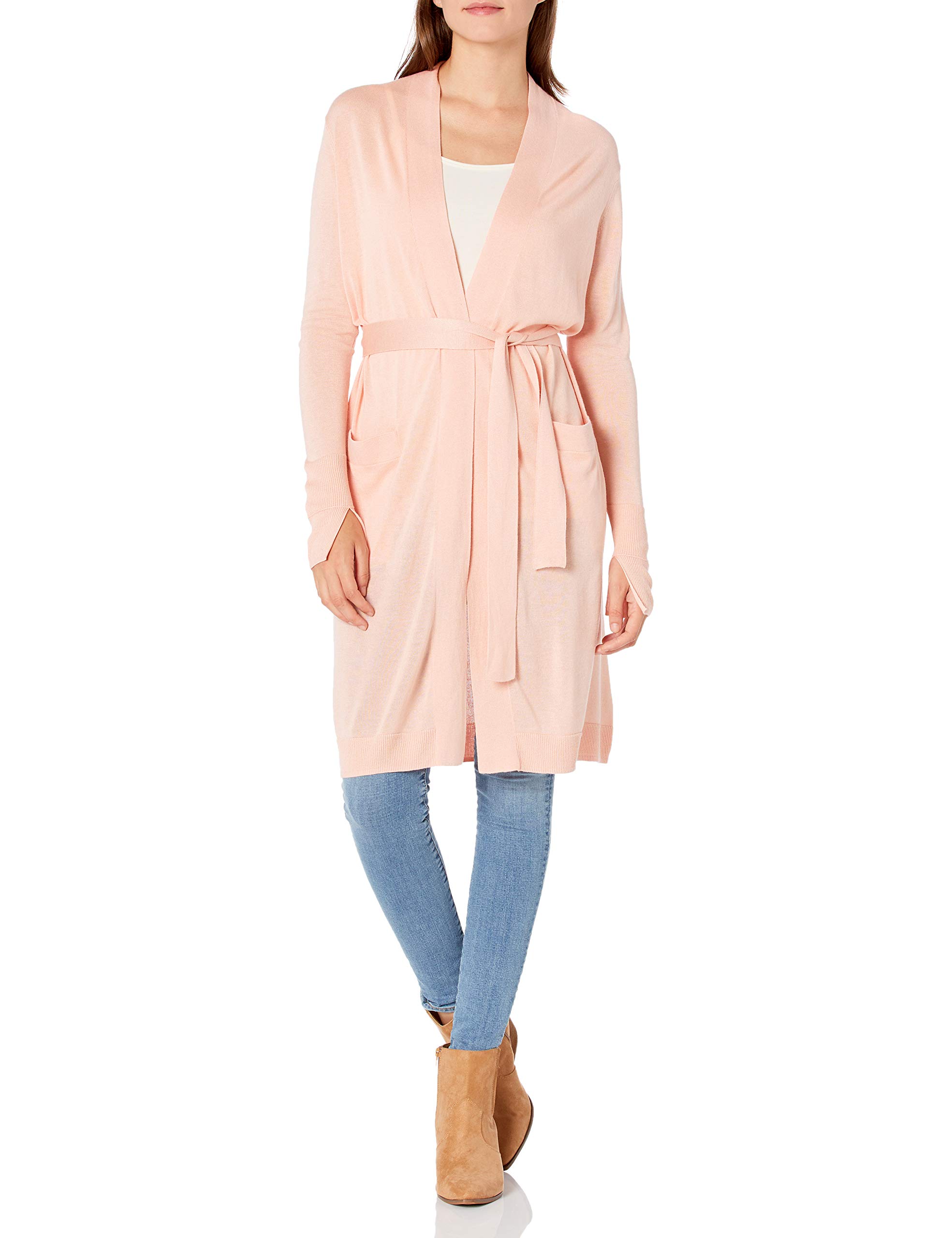 HALSTON Women's Long Sleeve Open Front Cardigan Sweater - Soft Knit Wrap for Office, Casual Outfits & Fall Layering