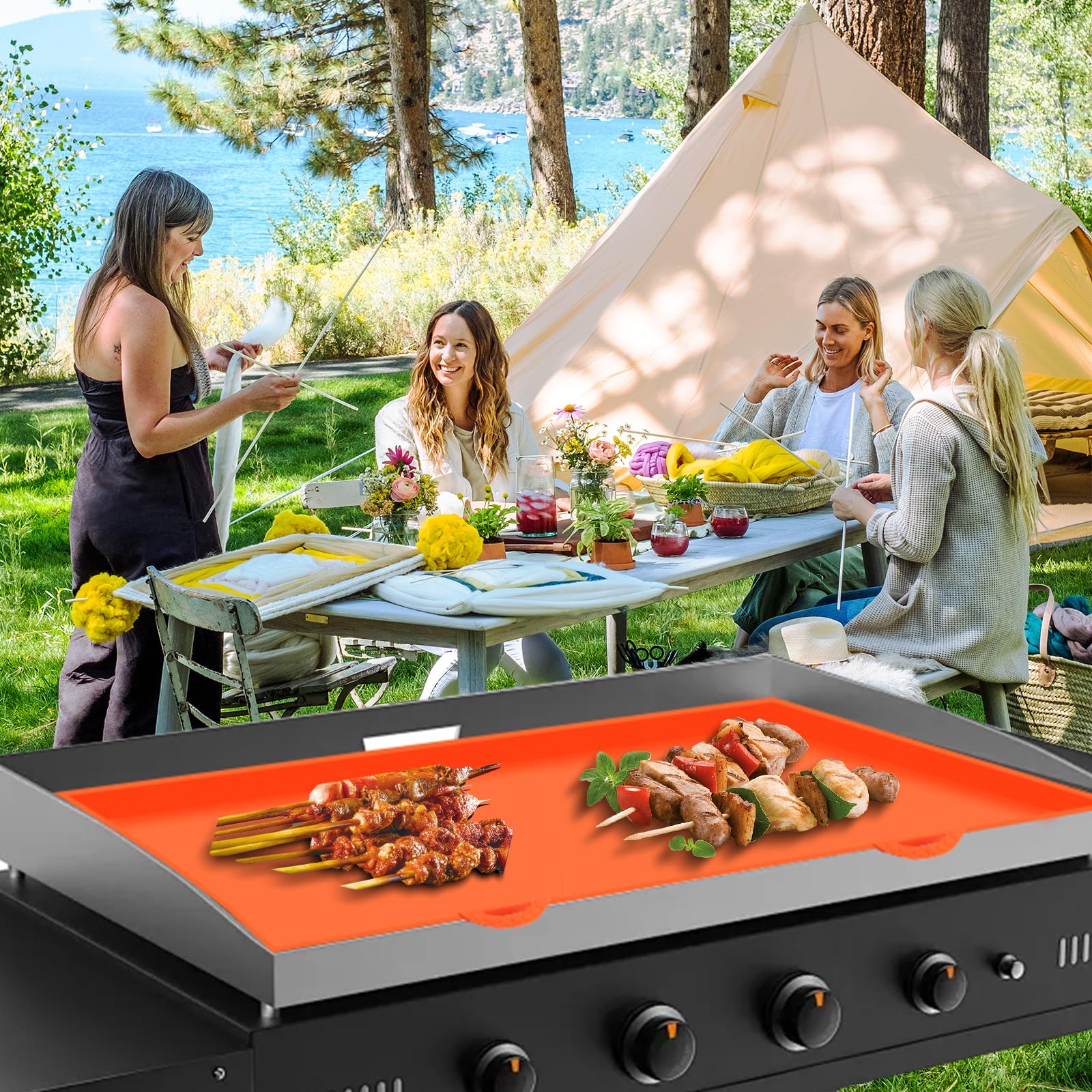Premium Food-Grade Silicone Griddle Cover Mat - 28 Inch Blackstone Grill Protector | All-Season Rust & Debris Protection | Essential Griddle Accessories for Outdoor Cooking, Camping & Backyard BBQs