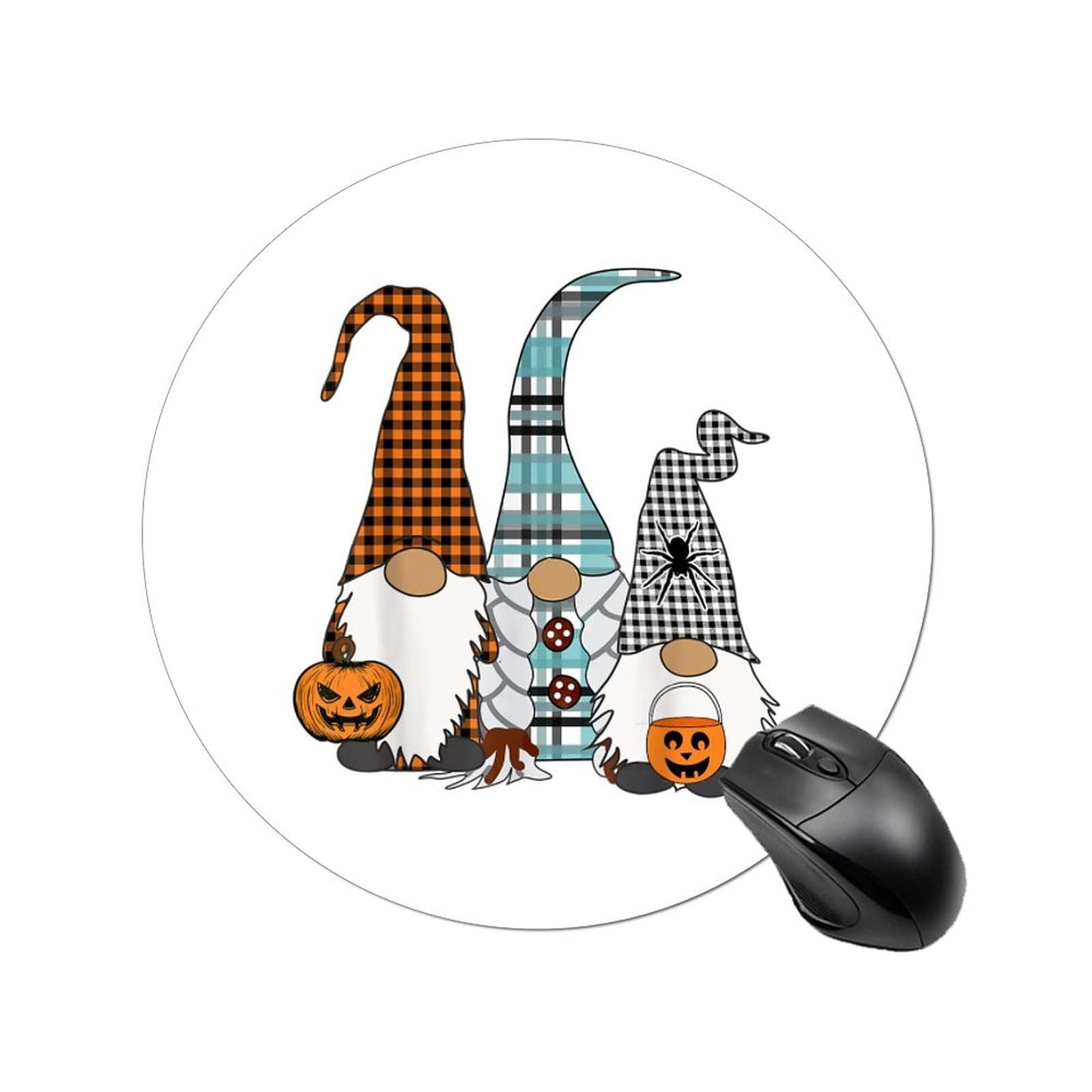 Halloween Swedish Trick or Treat Nordic Round Mouse Pad - Cute & Durable Gaming & Office Desk Accessory for Halloween Decor & Computer Use