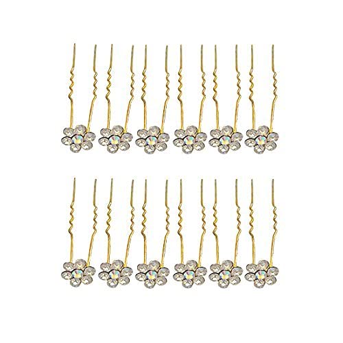 AB Beauty House® Gold Bridal Hair Pins for Women & Girls – Elegant Bun Decoration Hair Accessories for Weddings, Prom & Special Occasions (Pack of 1)
