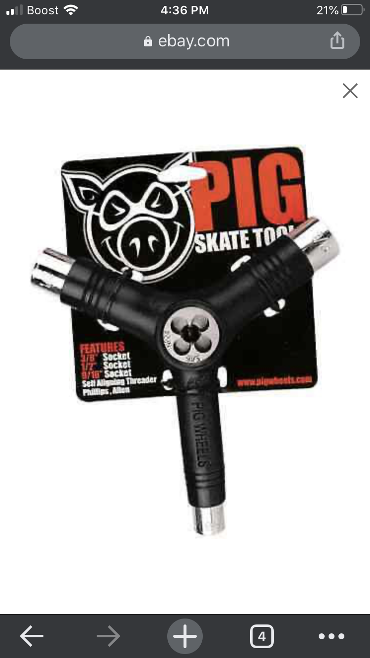 Pig Skate Tool - Professional Skateboard Multi-Tool for Adjusting Trucks & Bearings | Perfect for Skateboarders & Longboarders | Use at Skate Parks, Home, or On-the-Go