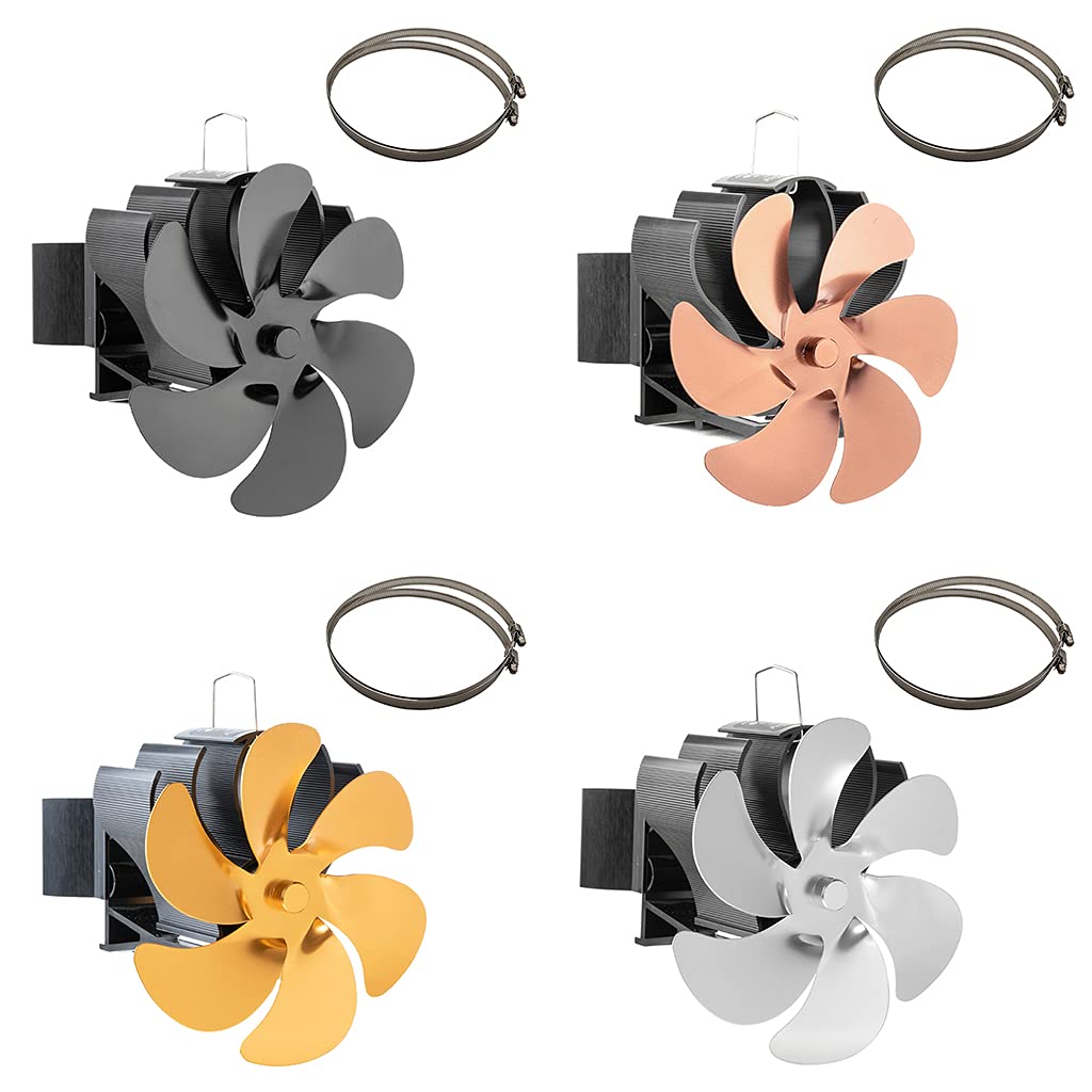 TERNCOEW Heat Powered Stove Fan BG606 - 6-Blade Wood Stove Fan for Efficient Heat Distribution, Quiet & Battery-Free Operation - Perfect for Home, Cabin, RV & Outdoor Heating