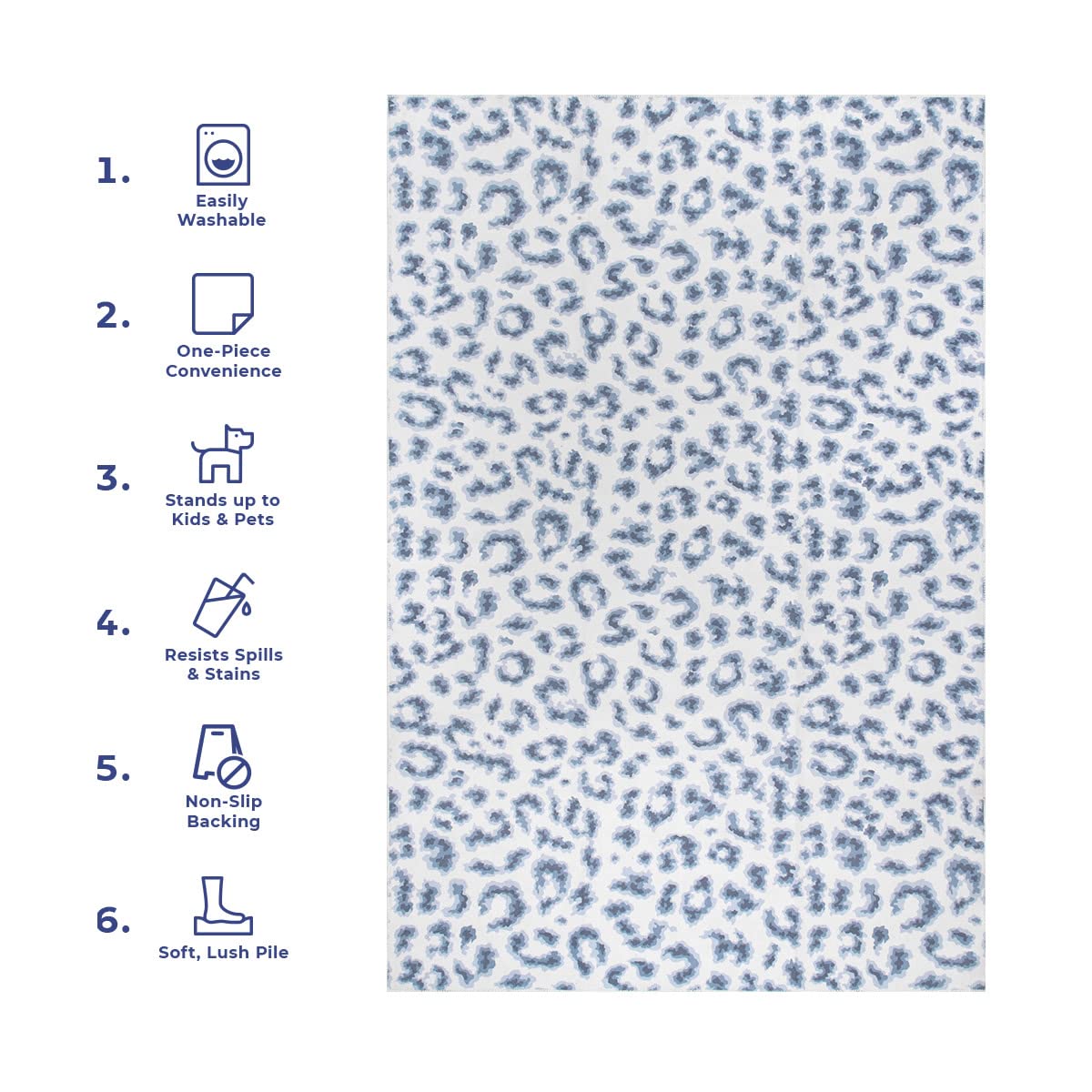 nuLOOM Mason Machine Washable Contemporary Leopard Print Ultra Thin Area Rug, 7' x 9', Grey - Perfect for Living Room, Bedroom, or Office Decor