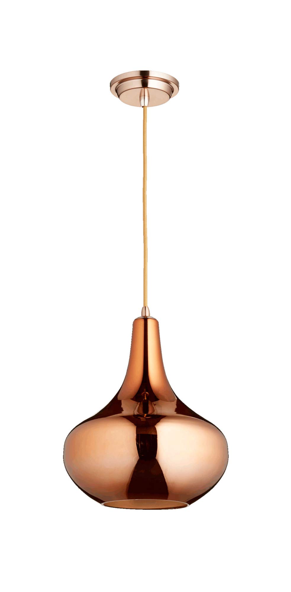 Quorum 8004-14 Chrome Finish Transitional One Light Pendant - Filament Collection for Modern Dining Room & Kitchen Island Lighting