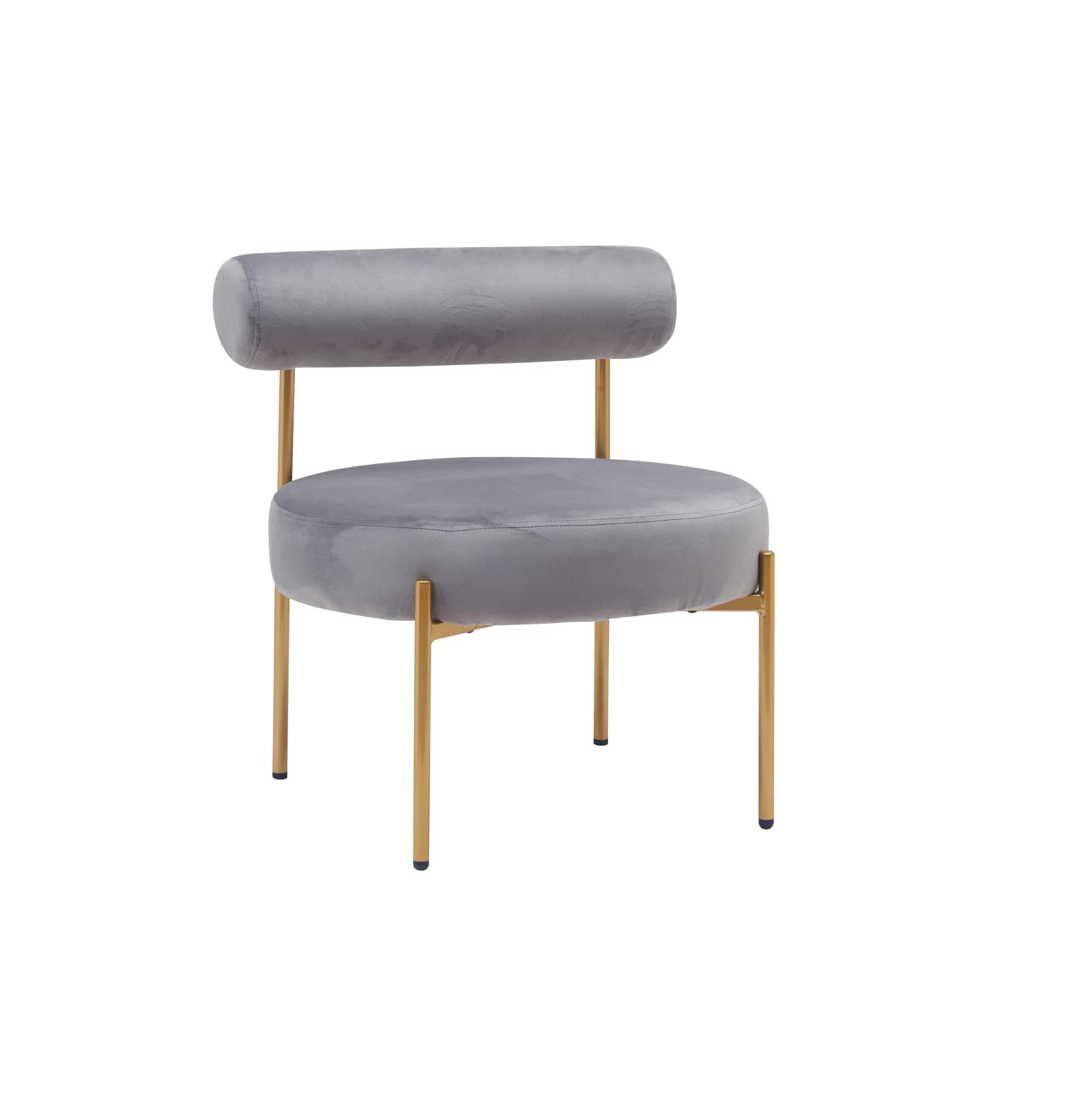Lazyspace Velvet Accent Chair - Modern Gold Upholstered Armless Vanity Chair with Backrest for Living Room, Bedroom & Dressing Area | Comfortable Seating for Home Decor, Makeup Vanity & Relaxation