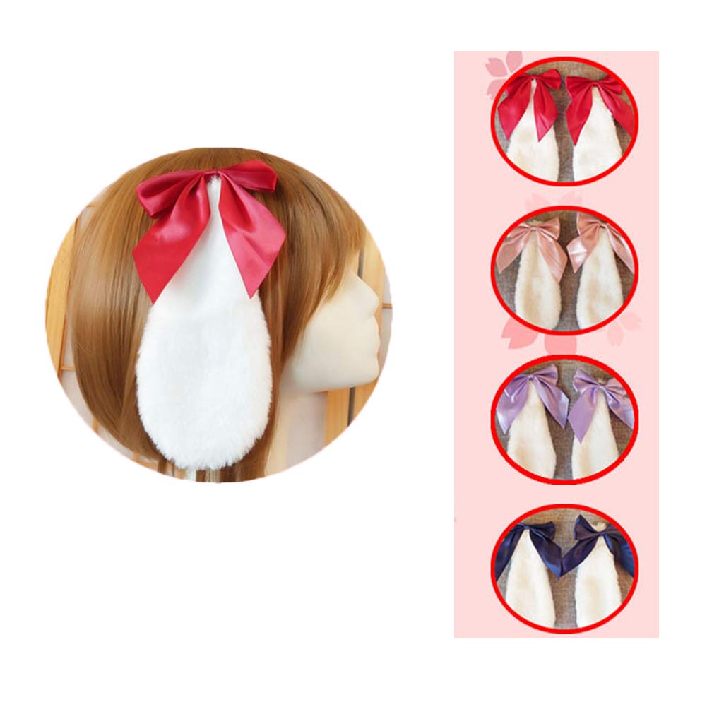 WeeH Cartoon Animal Furry Ears Hair Clips - Bunny Ears Headband for Women & Men, Navy Blue - Perfect for Halloween Costumes, Cosplay, Birthday Parties & Anime Theme Events