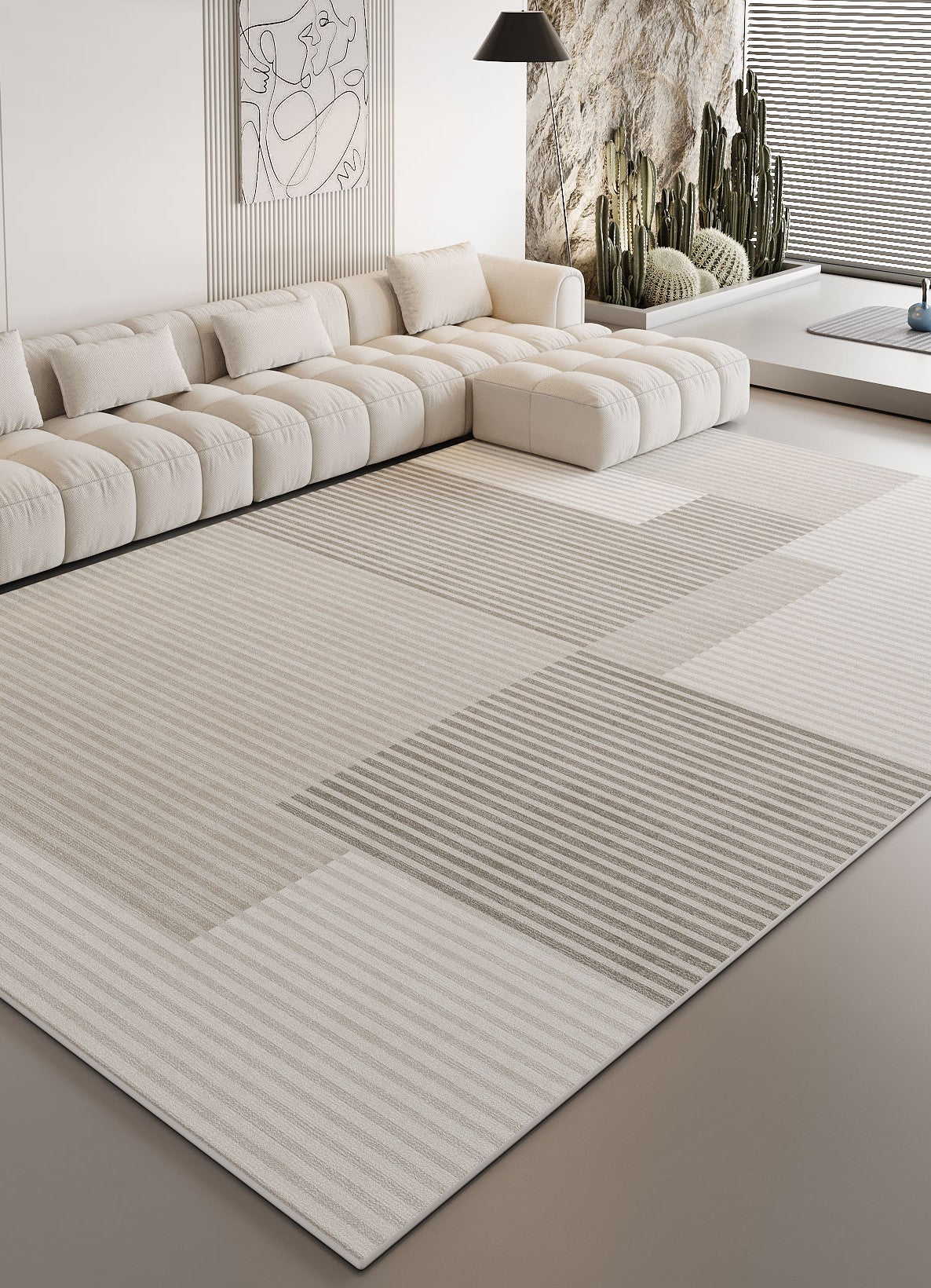 Modern Geometric Area Rugs - Abstract Contemporary Non-Slip Carpet for Living Room, Bedroom & Dining Room - Soft Large Floor Mat for Home Decor & Interior Design