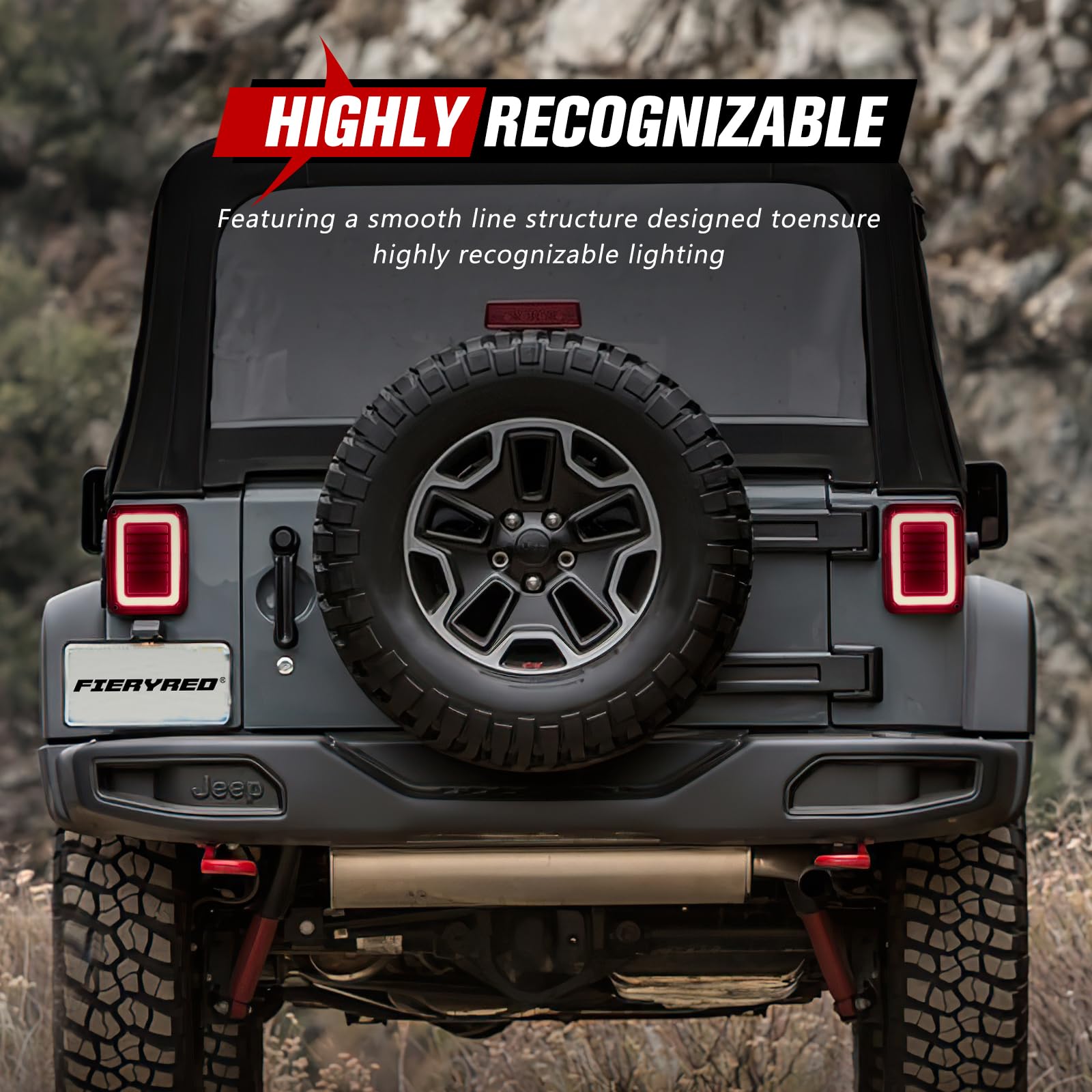 Upgraded LED JK Tail Lights for 2007-2018 Jeep Wrangler JK - Smoked Rear Tail Lights with Turn Signal, Running/Brake & Reverse Lights (2PCS) - Perfect for Off-Roading & Night Driving