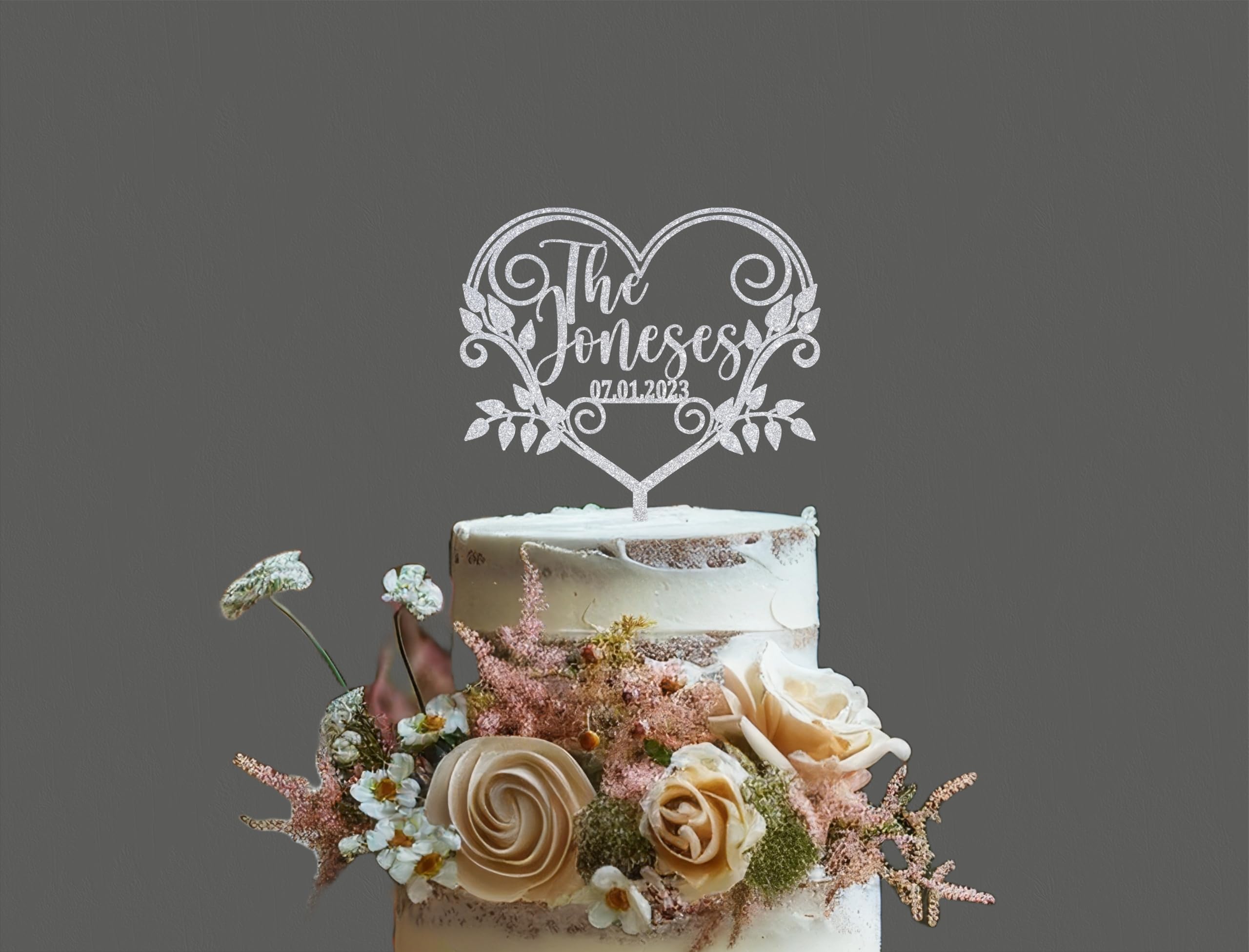 Rustic Wedding Cake Topper - Personalized Mr & Mrs Anniversary Cake Decor - Custom Calligraphy Cake Topper for Weddings, Anniversaries & Special Celebrations