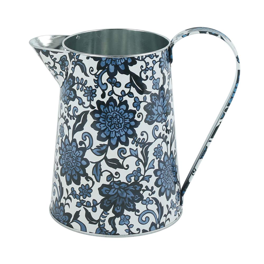 Vintage Galvanized Metal Watering Can - Rustic Shabby Chic Flower Vase & Pitcher for Country Home Decor, 7.1 Inch Tall - Perfect for Garden, Farmhouse, and Cottage Style Decorations