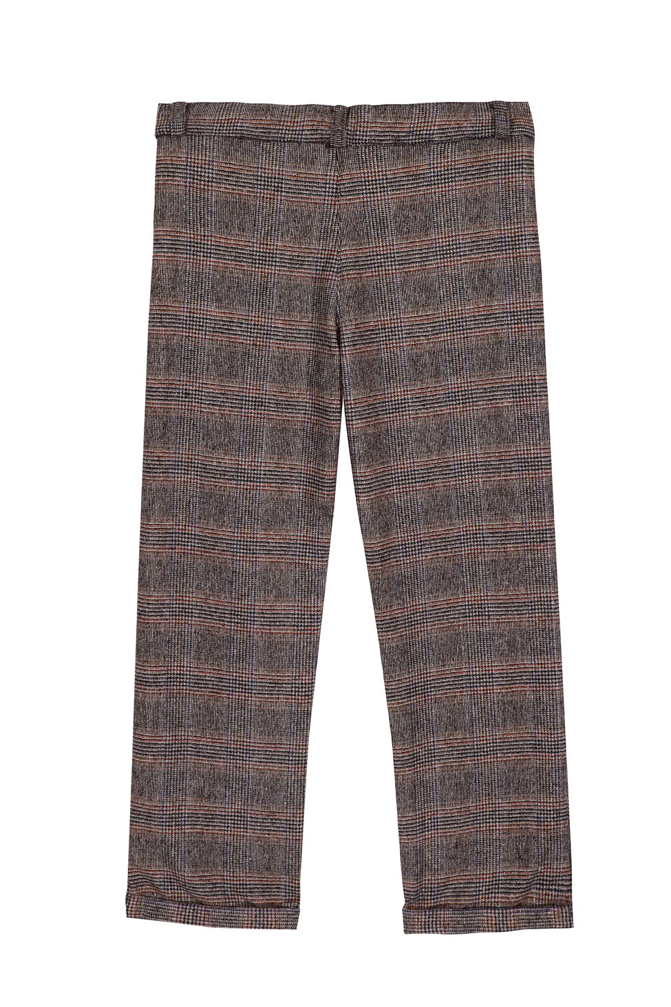 Tartine Et Chocolat Women's Houndstooth Print Orange Pants - Stylish Casual Trousers for Work, Office & Everyday Wear