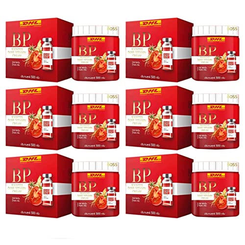 Premium Anti-Aging Vitamin Cream with Ginseng & Lycopene - 500ml (6-Pack) for Radiant, Soft & Youthful Skin | DHL Express Shipping | Free Tomato Facial Mask Gift | Perfect for Night Routine & Dry Skin Care